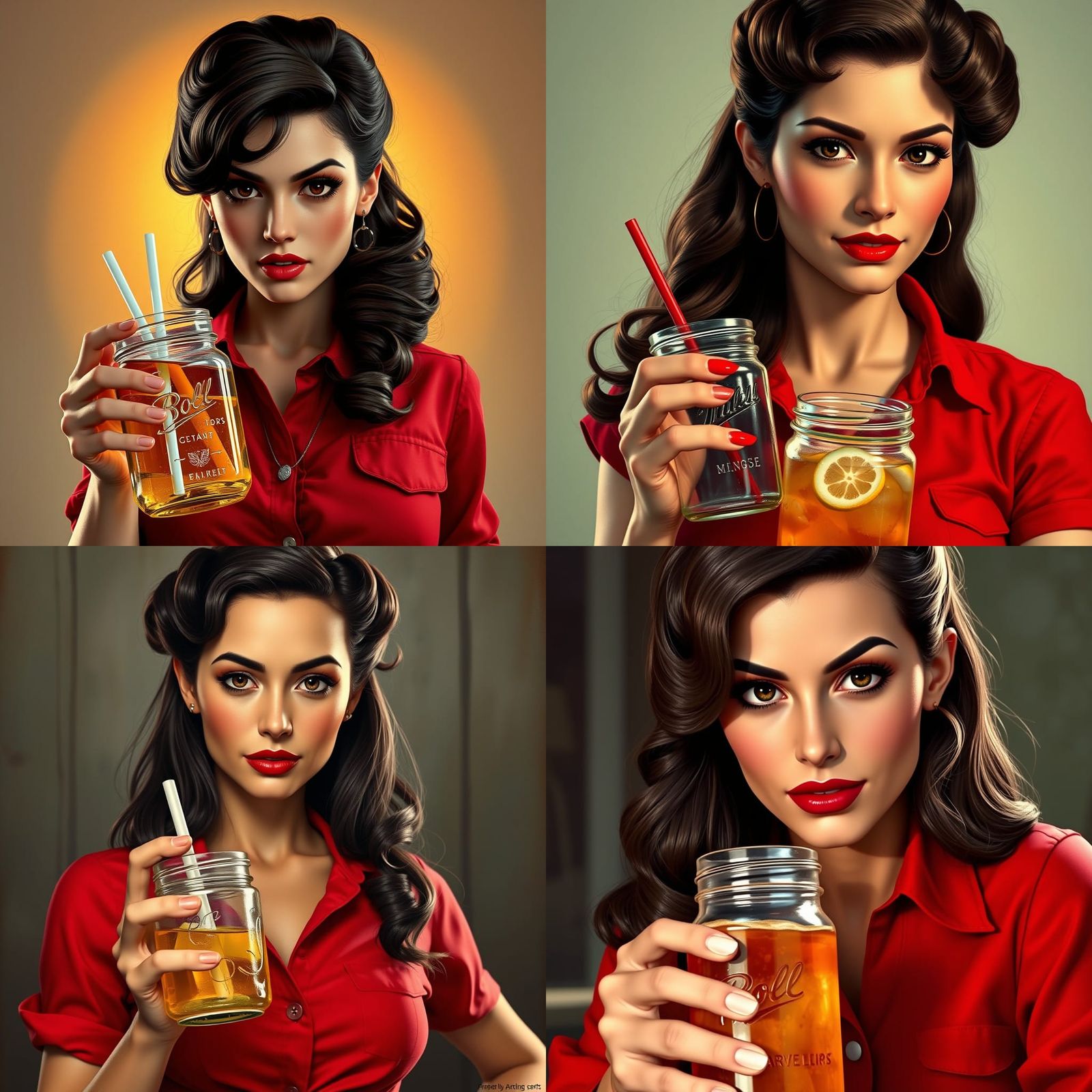 1950s Rebel Girl Portrait in Pinup Style