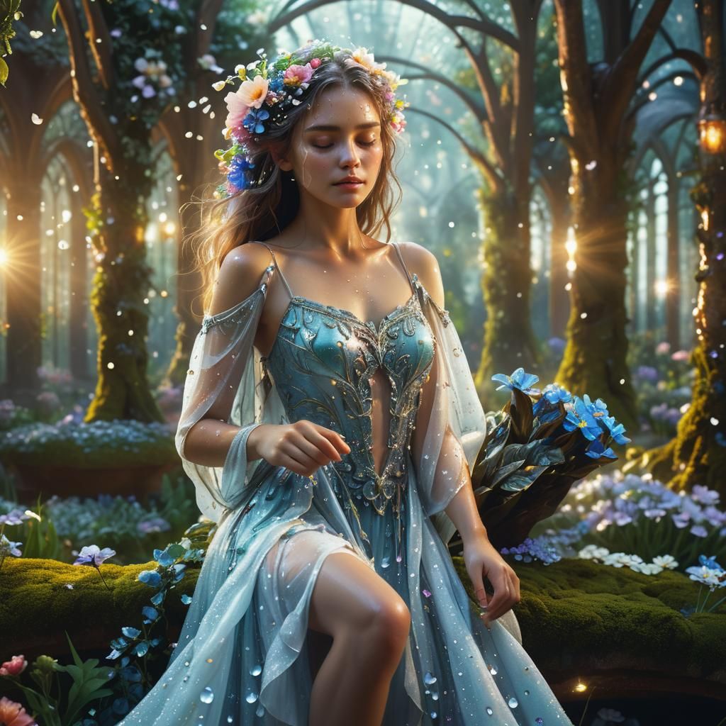 Mystical Garden Portrait in Fantasy Realism