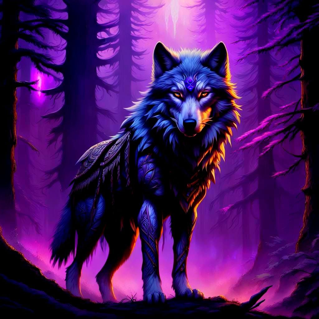 Wolf-Human Hybrid Brave in Dark Fantasy Style