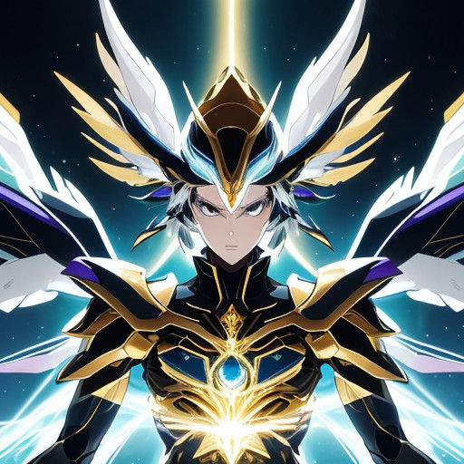 Sleek High-Tech Knightmare Frame Radiates Celestial Aura