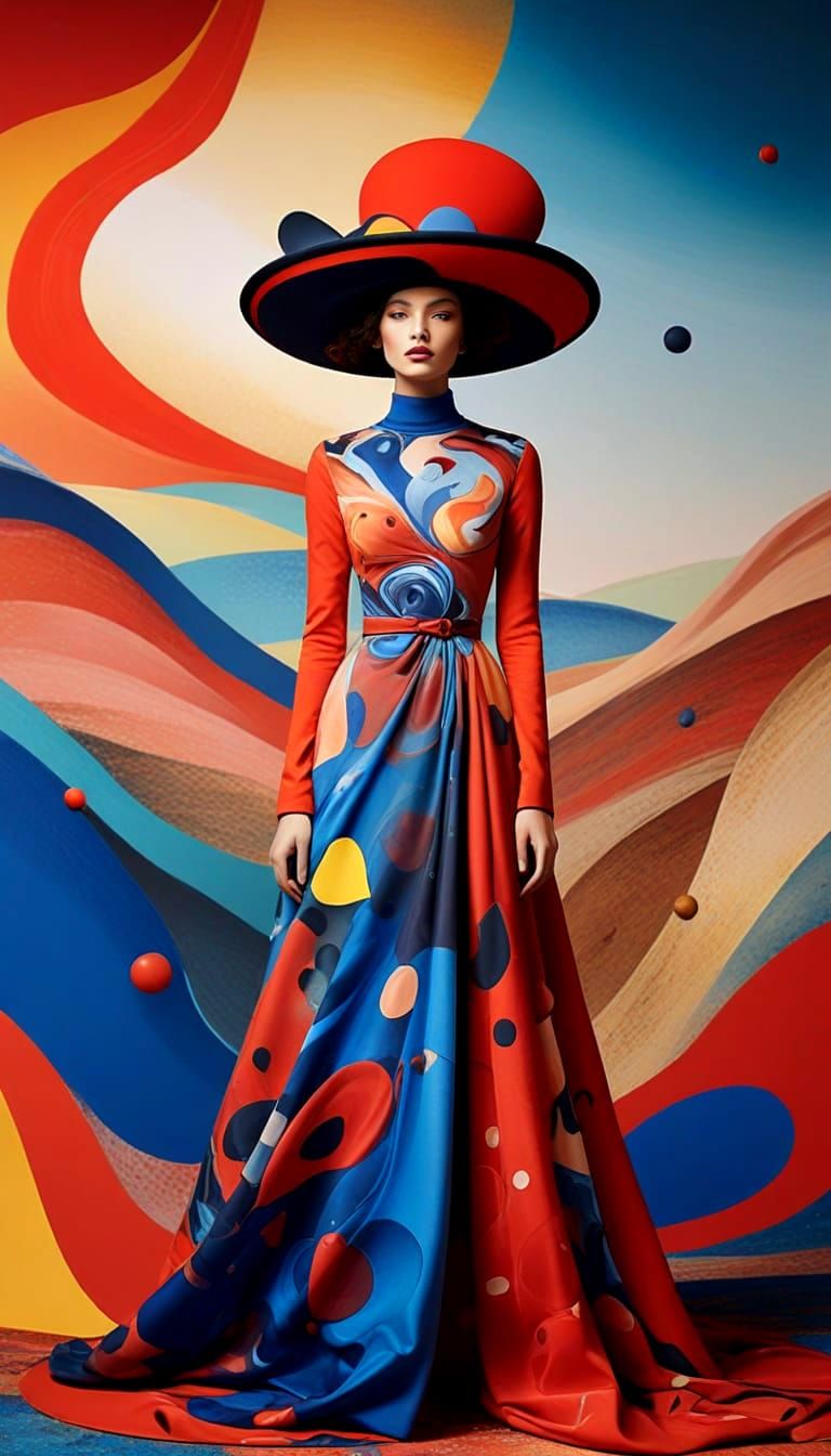 Avant Garde bizarre haute couture model by Joan Miro