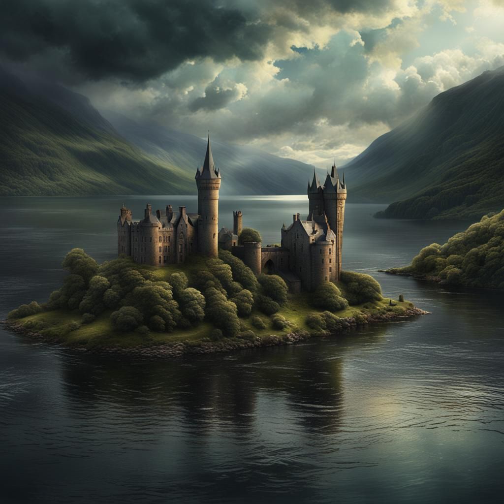 Epic Loch Ness Monster in Cinematic Style