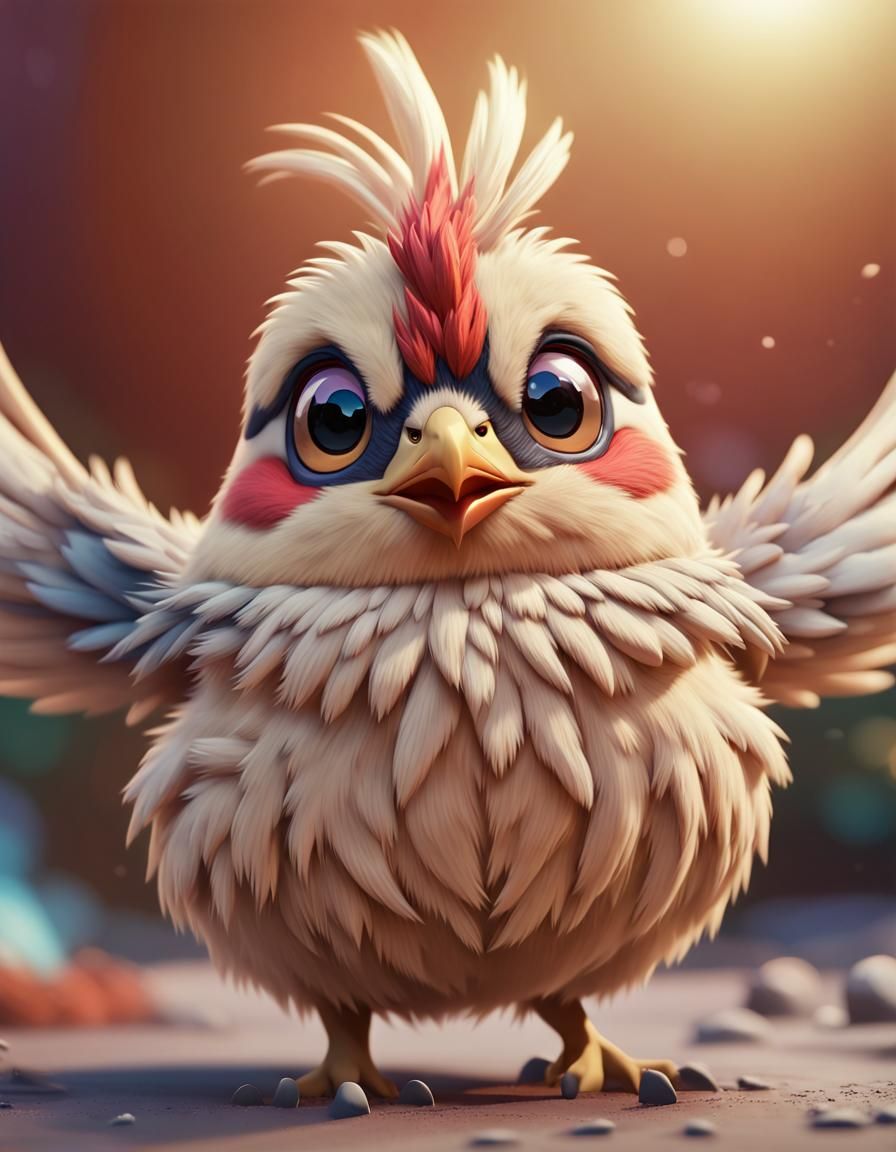 Adorable 3D Pidgey with Fuzzy Fur: Pixar-Style Render