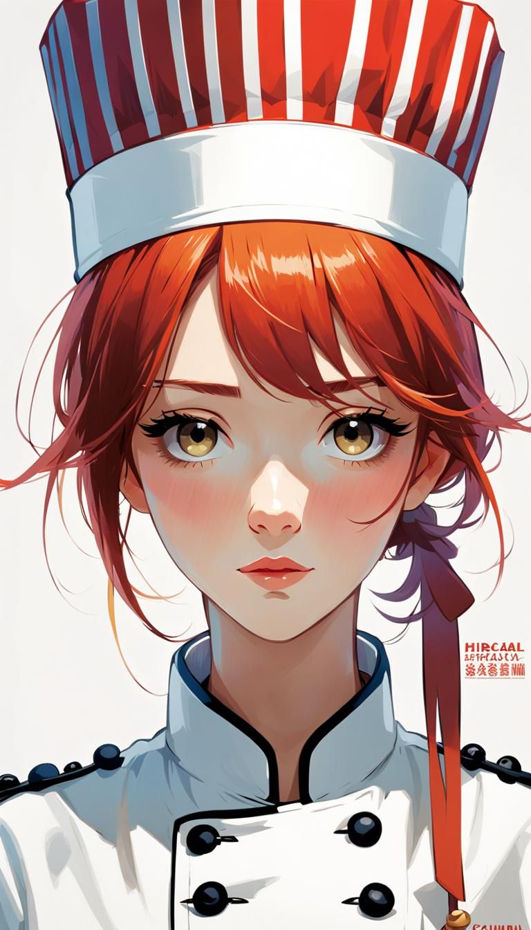 Anime Chef Queen Mugshot in Ghibli Style