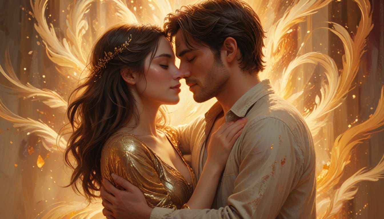 Warm Embrace in Golden Light: Concept Art