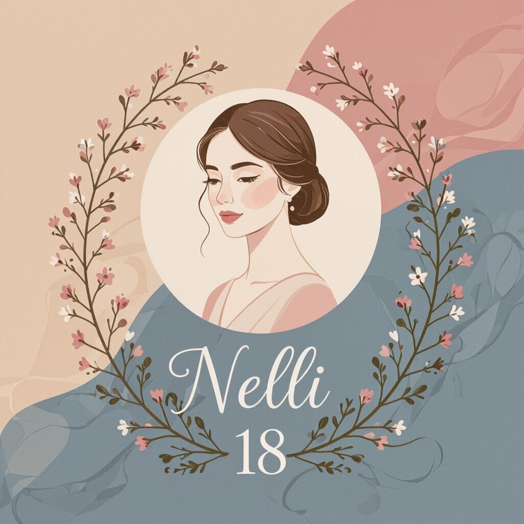 Elegant Emblem for Nelly's 18th Birthday in Pastel Tones