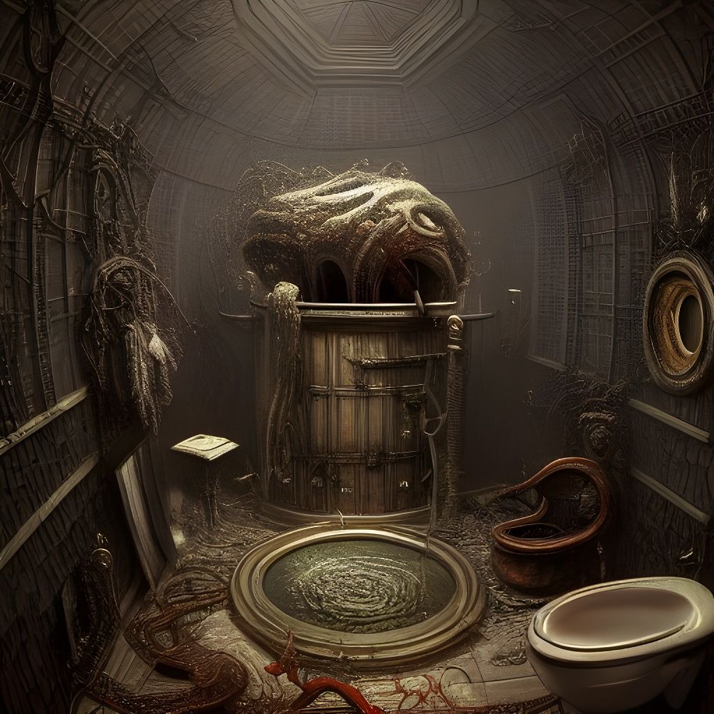Eldritch Horror Toilet: Ornate Aquarium Design