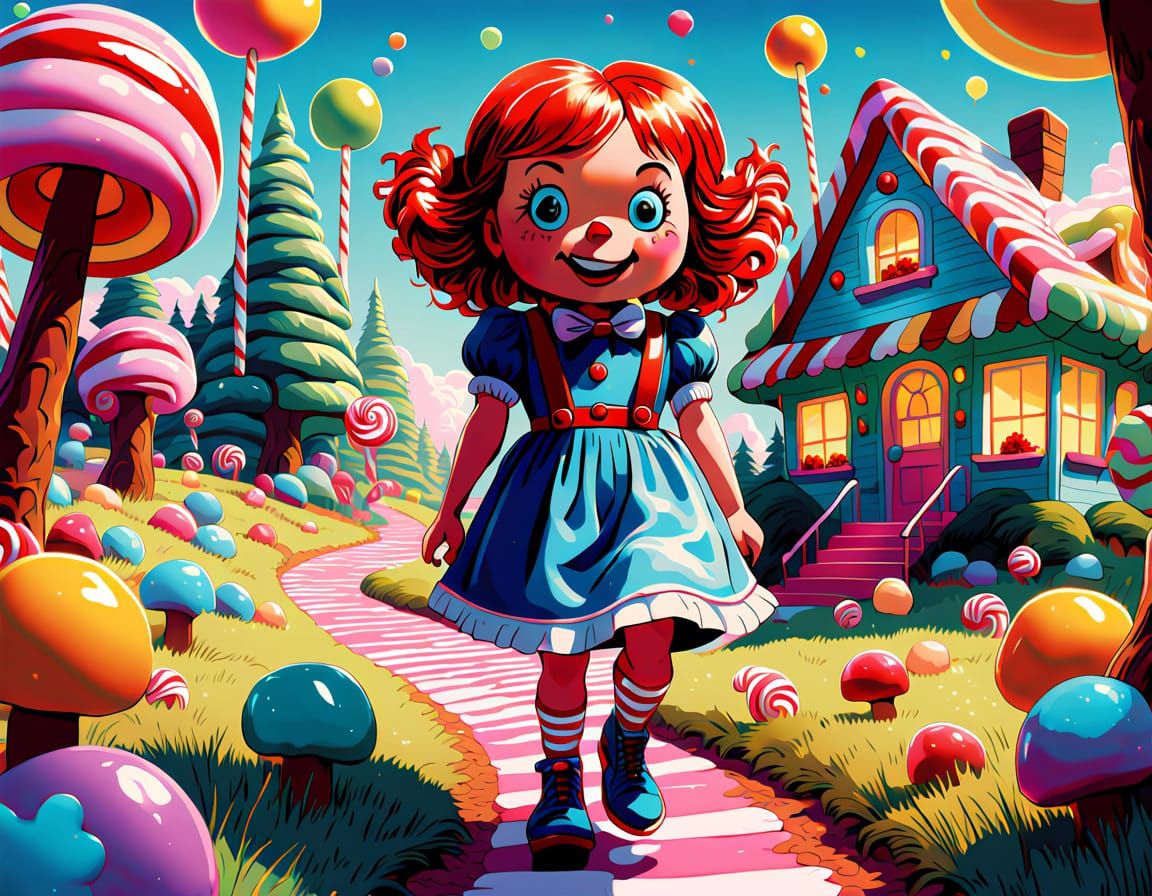 Raggedy Ann Embarks on a Whimsical Candyland Adventure