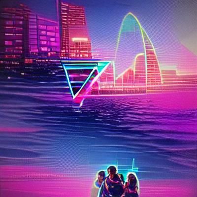 Synthwave Neon: 2+2=Happiest Day in Retro Style