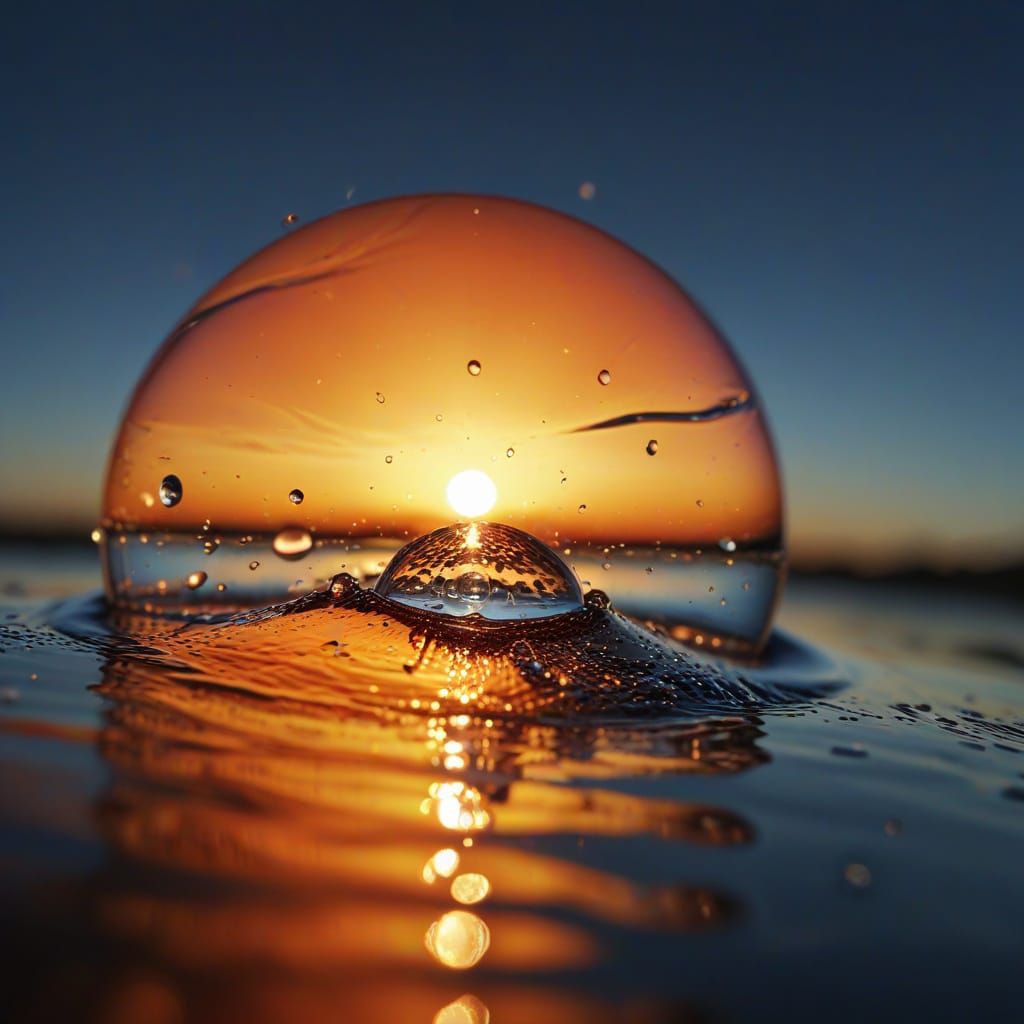 Droplet Sunset in Vibrant Colors