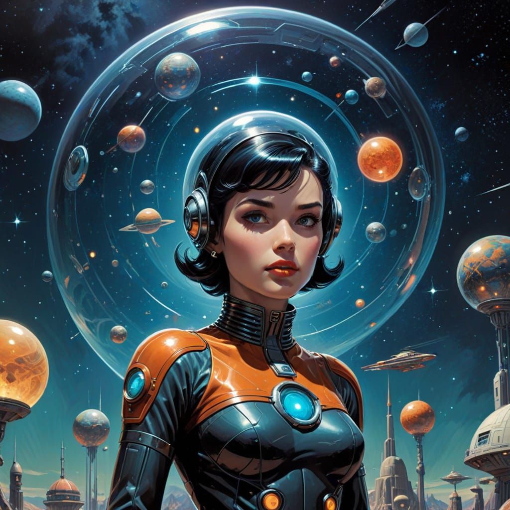 Star Creatures Conquer Retro-Futuristic Cosmic Landscape