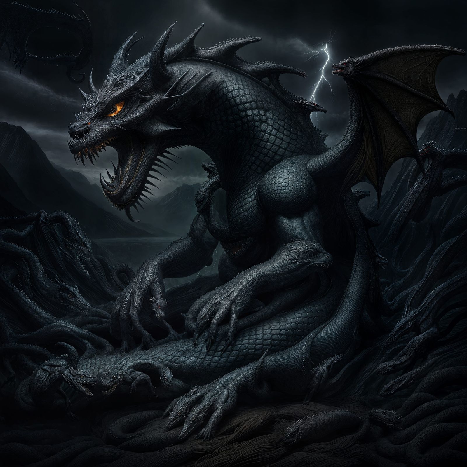 Ancient Chinese Dragon Emerges from Twilight Depths