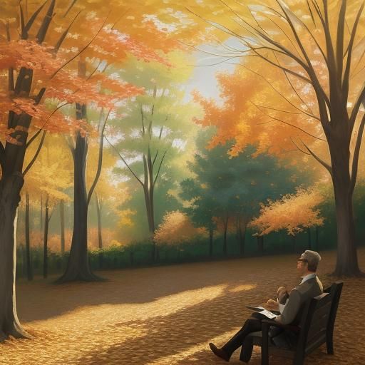 Sun Through Autumn Leaves: Impressionist Oil Painting