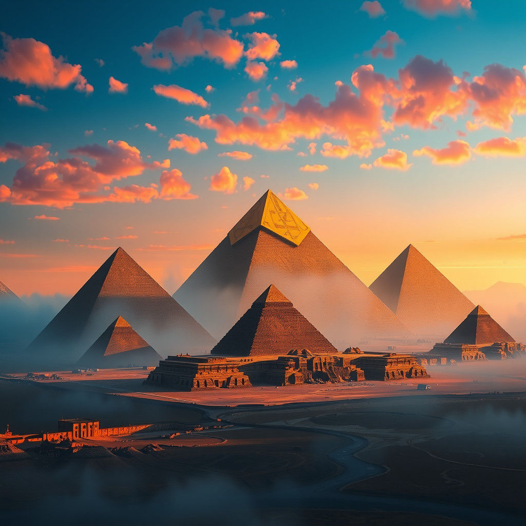 Fantasy Pyramids in Egypt: A Surreal Skyline