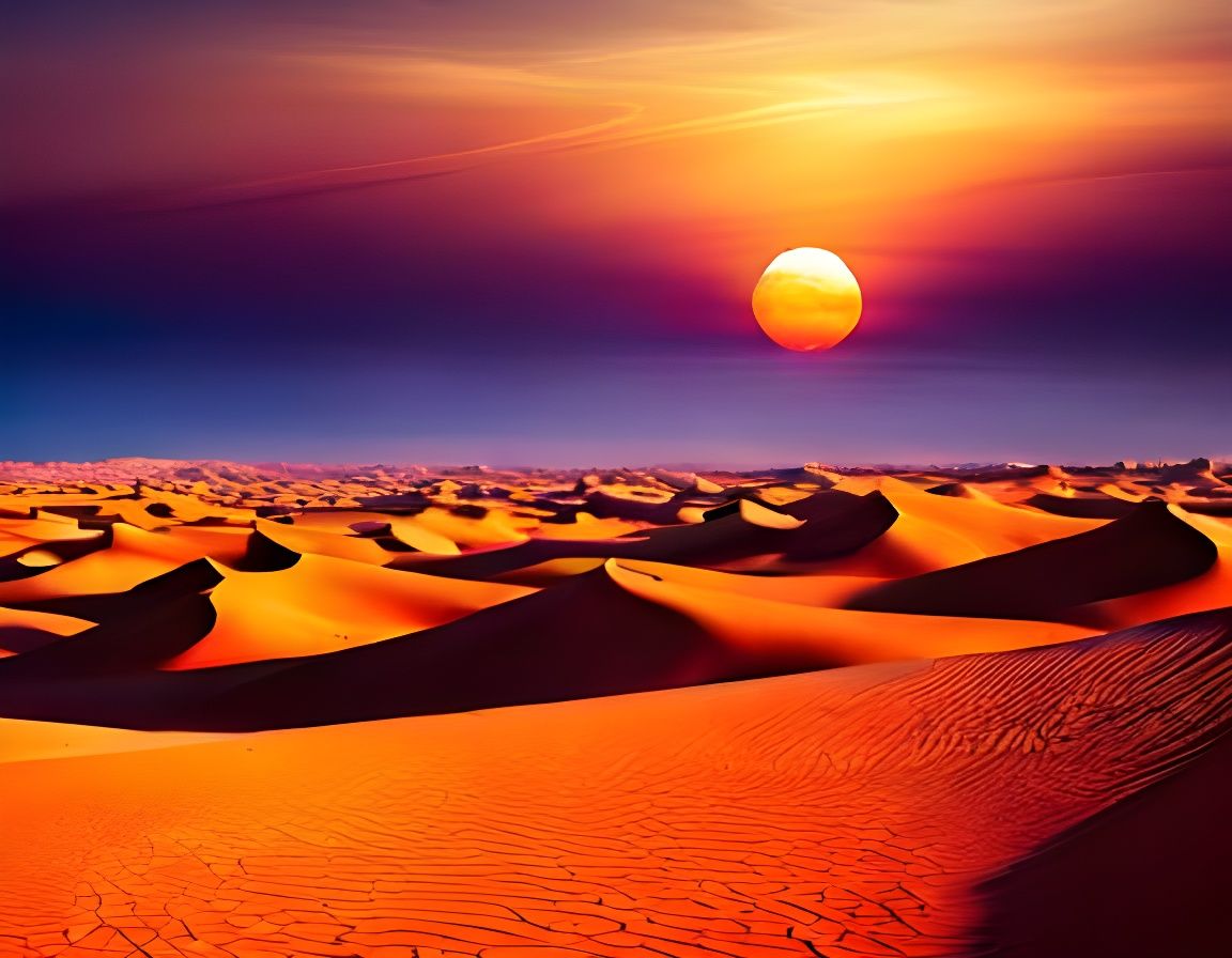 Sunset at the Sahara Desert