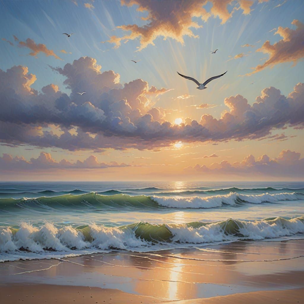 Ethereal Impressionistic Seaside Scene