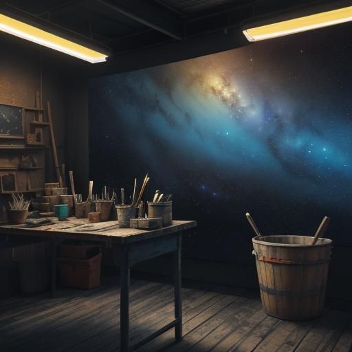 Space Paint Bucket in Misty Studio: Digital Matte Painting