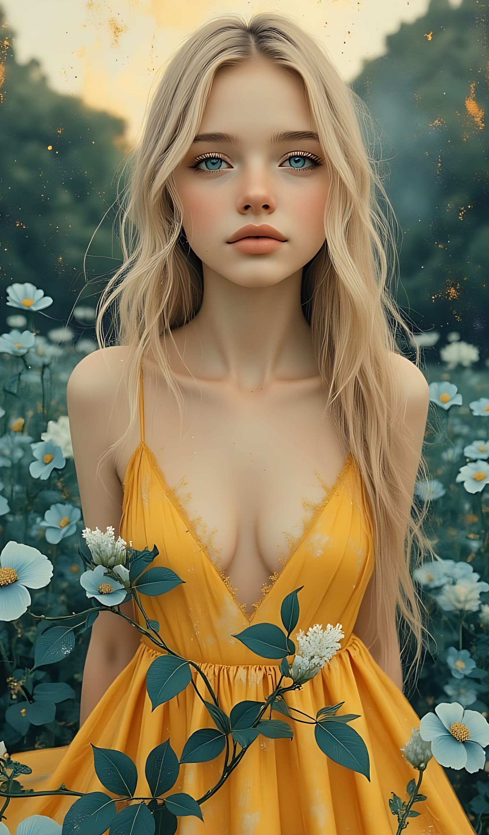 Photorealistic Fantasy Portrait in Art Collage Style