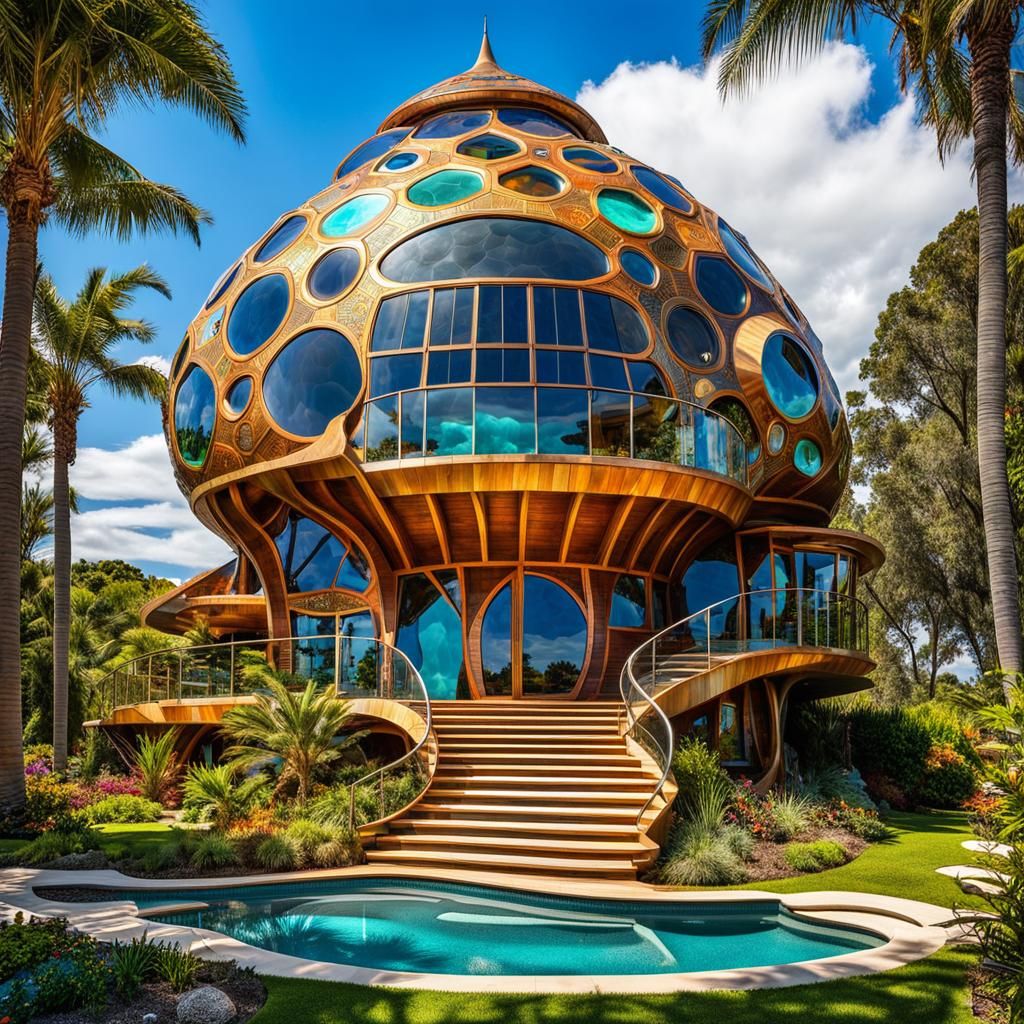 Futuristic Beehive Snail House in Middle-Earth