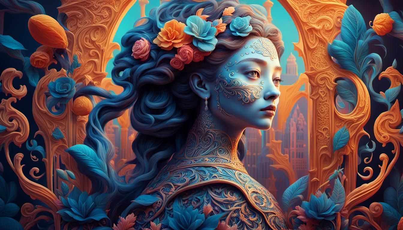 Fairytale Figure with Butterfly in Vivid 8K Render