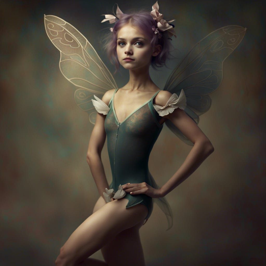 Cute Pixies Hugging in Leotards Photograph