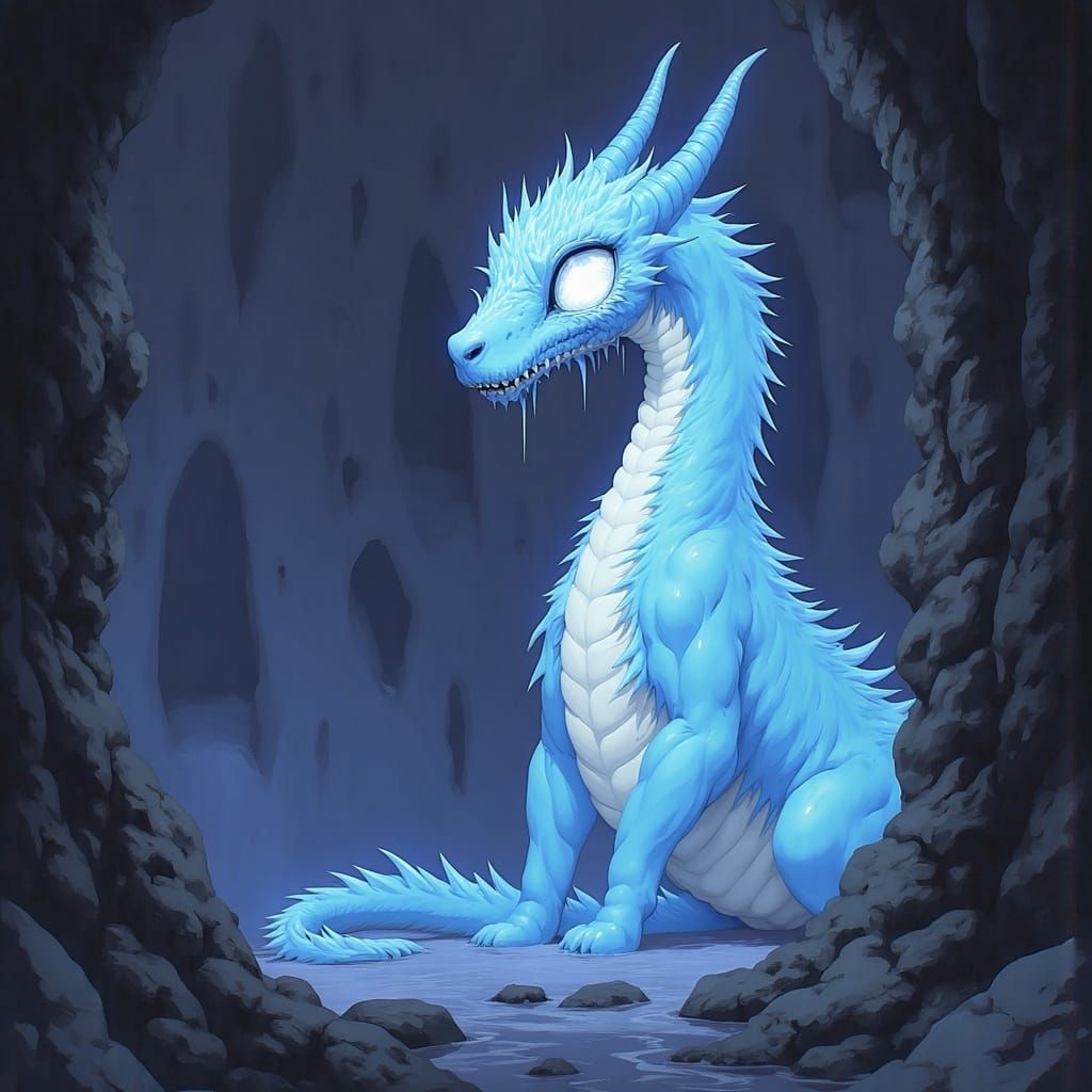 Luminescent Dragon Portrait in Psychedelic Anime Style