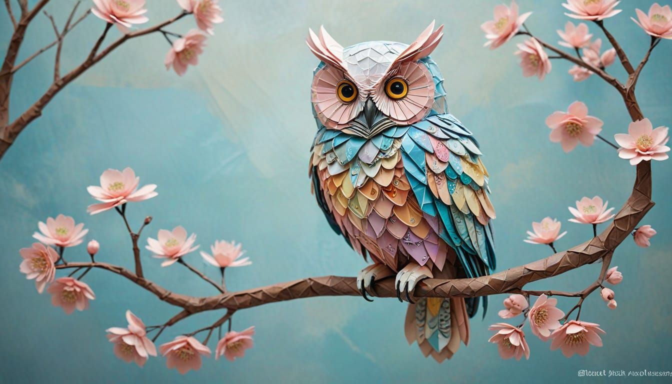 Origami Owl in Mixed Media Style