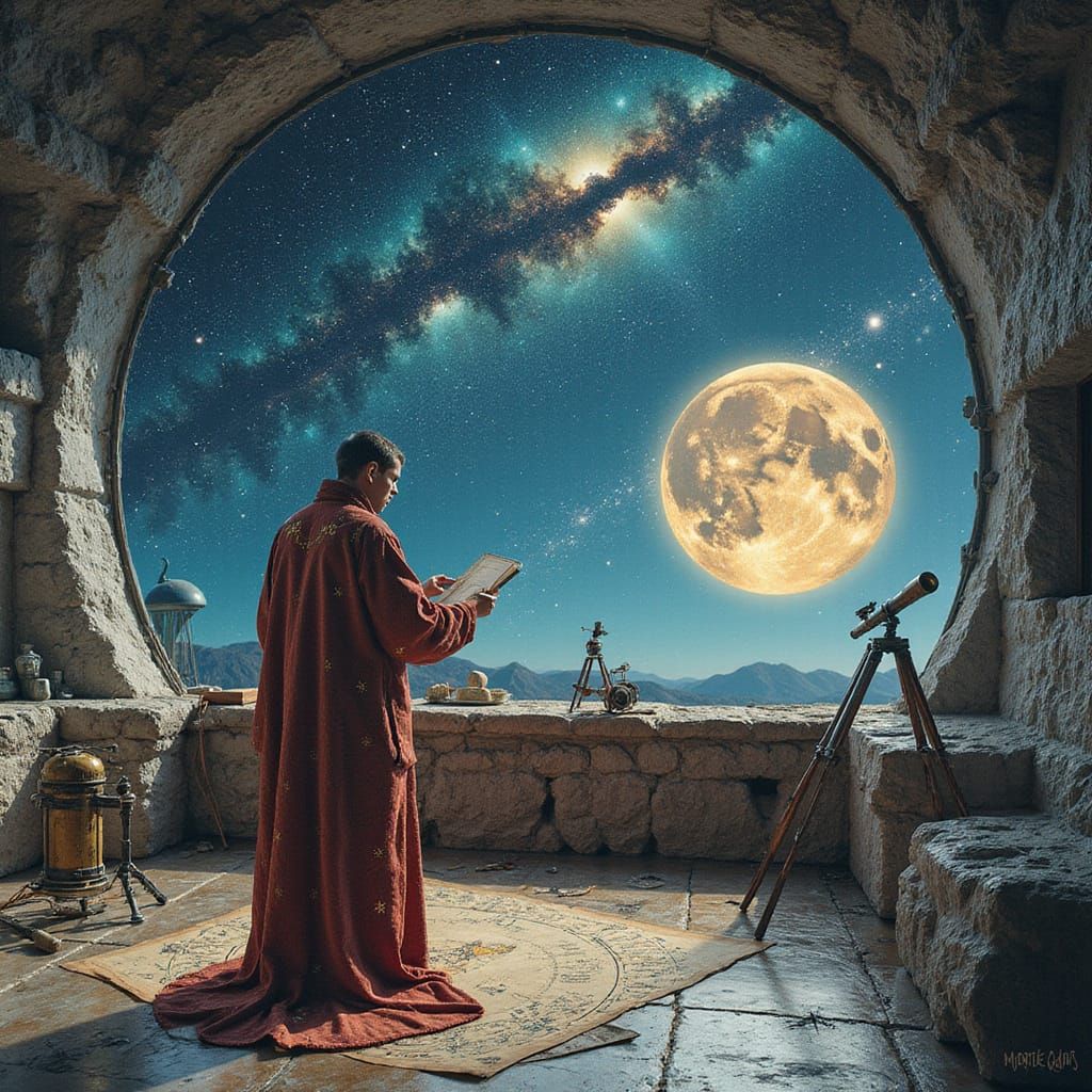 Celestial Cartographer in Quartz Crystal Observatory