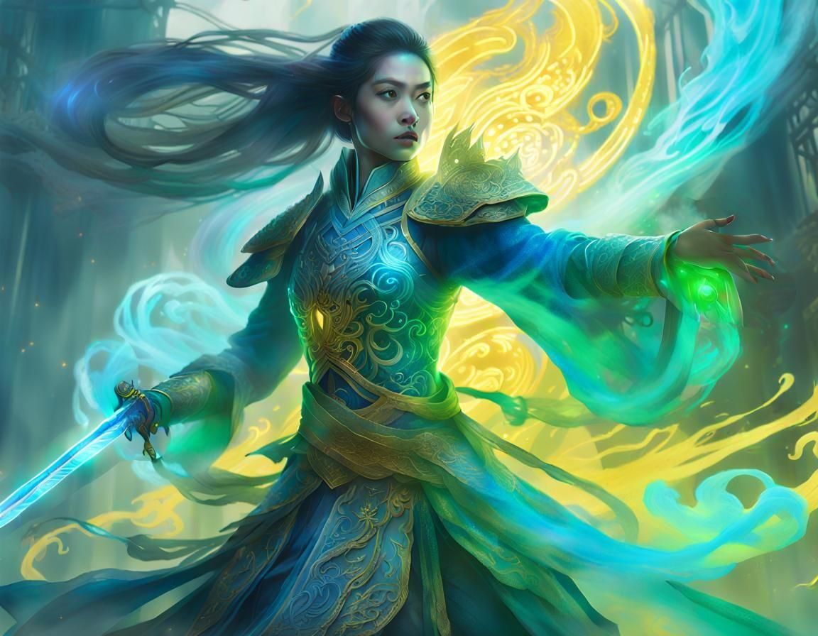 Eldritch Chinese Warrior Woman Concept Art