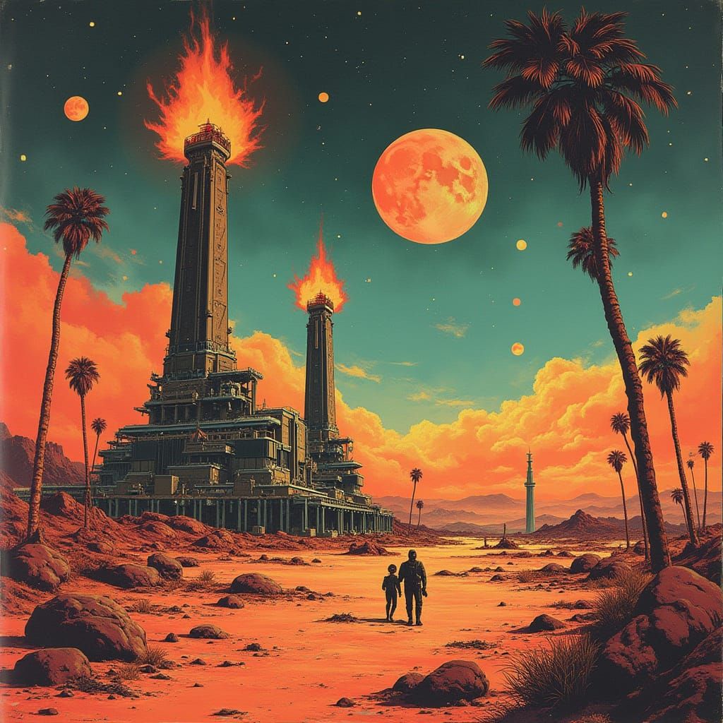 Martian Colony Riot in Psychedelic Style