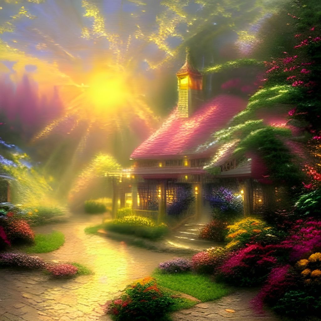 Golden Ethereal Fantasy Landscape in Soft Focus