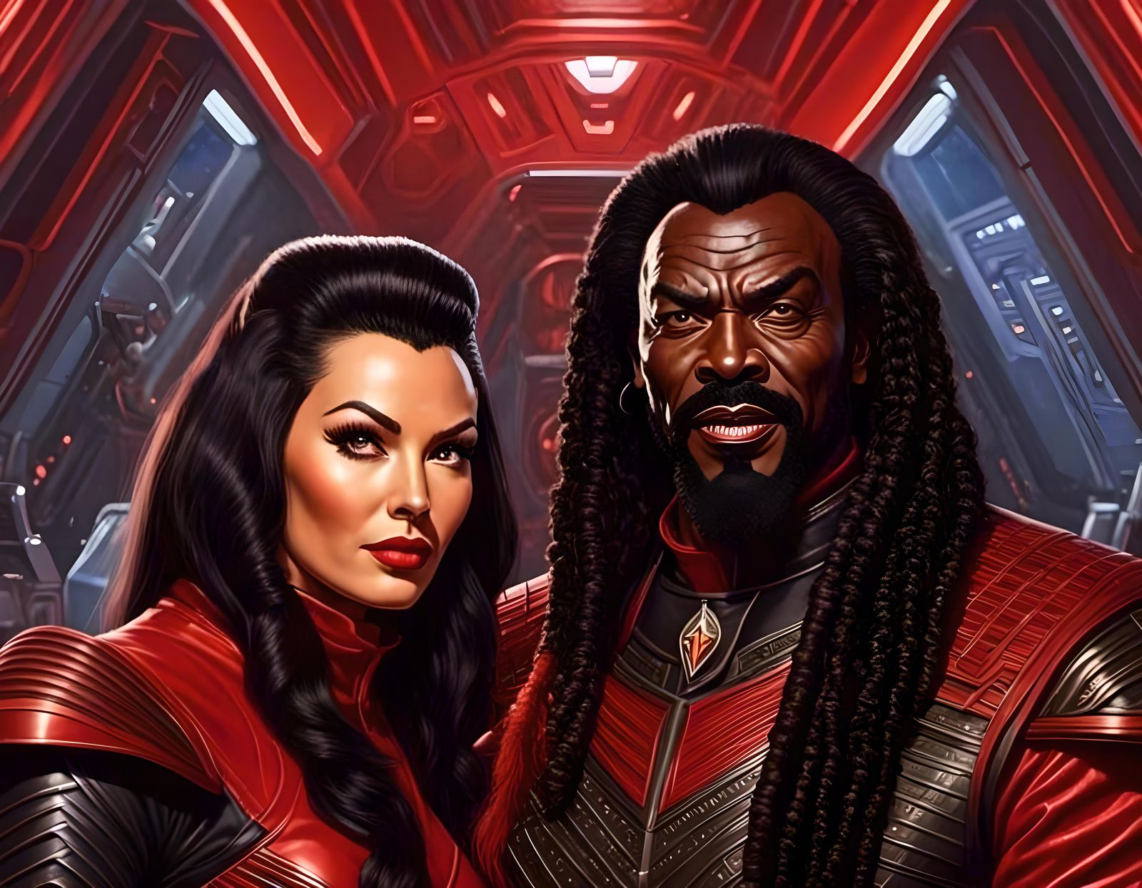 Klingon Warrior Woman in Retro Rockabilly Style