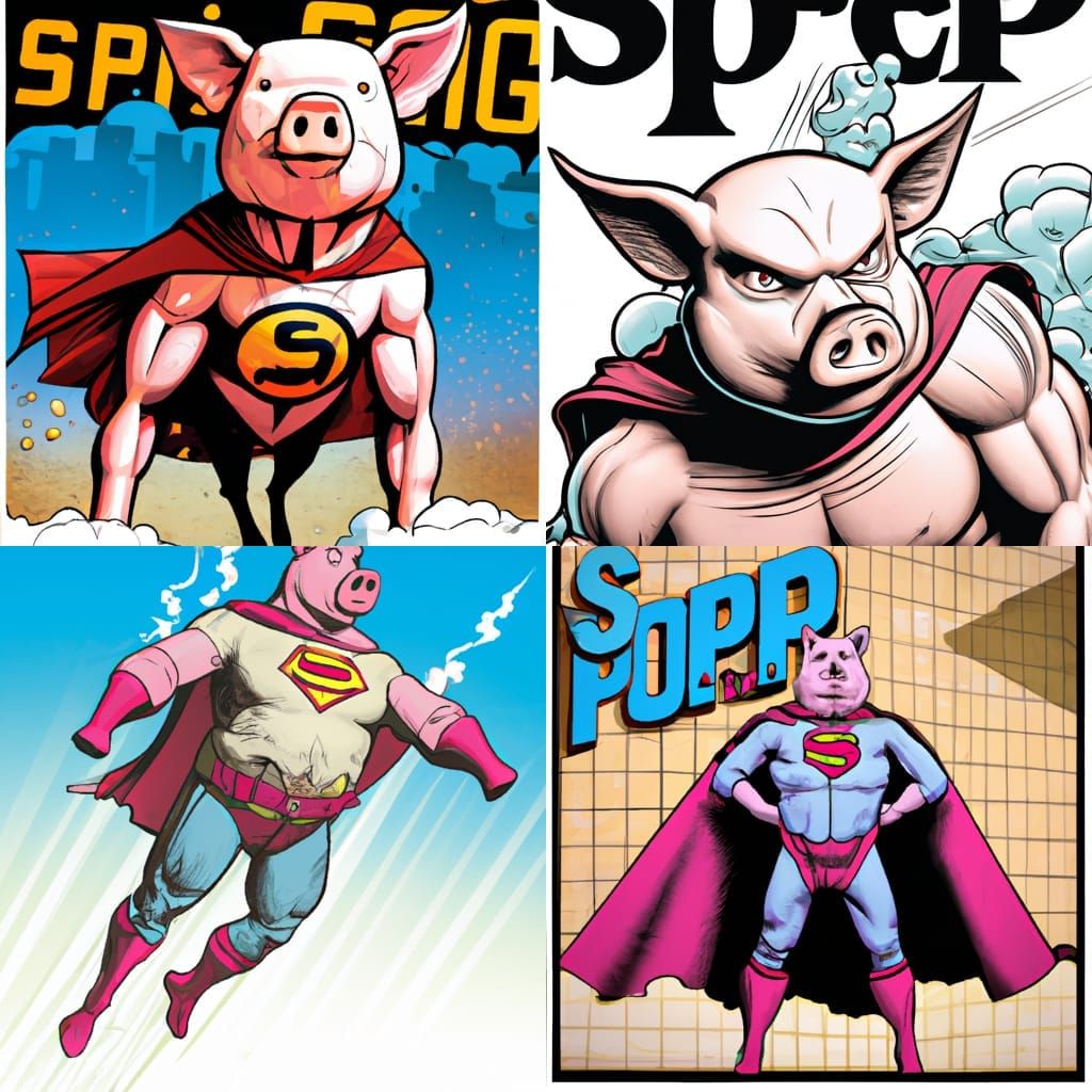 Super Pig Comic Book Art by Brooks and Mumford