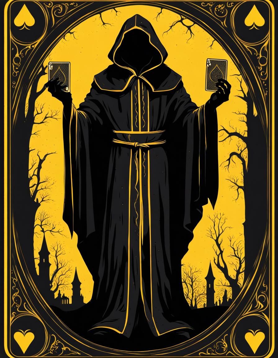 Stylized Playing Card of Cultist Silhouette