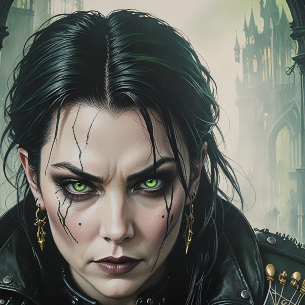 Amy Lee and Trinity as Gothic Rock Stars