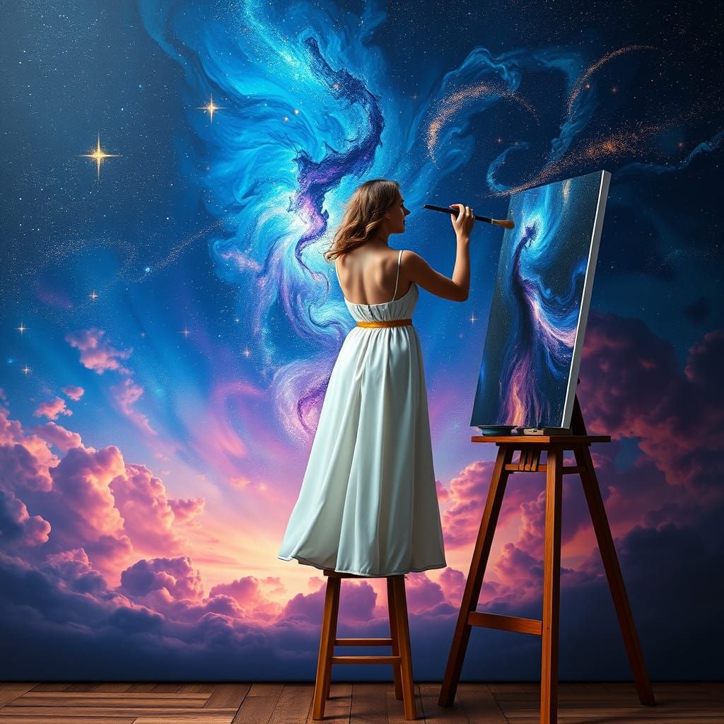 Enchanted Night Sky Painter in Ethereal Realms