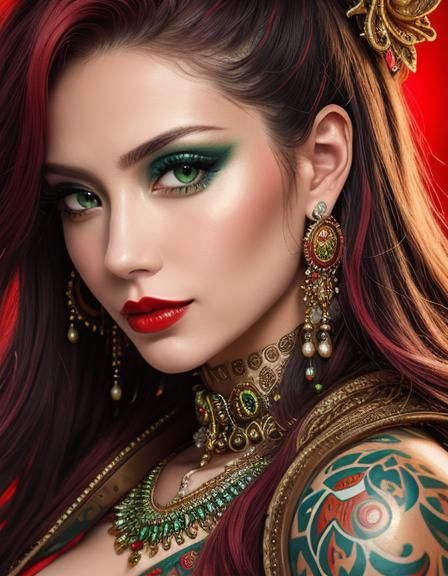 Punk Rock Girl: Photorealistic Digital Art Portrait