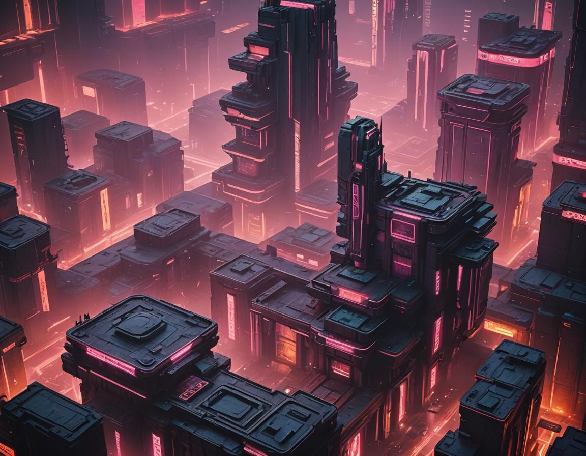 Cyberpunk Stronghold in Neon City 2099