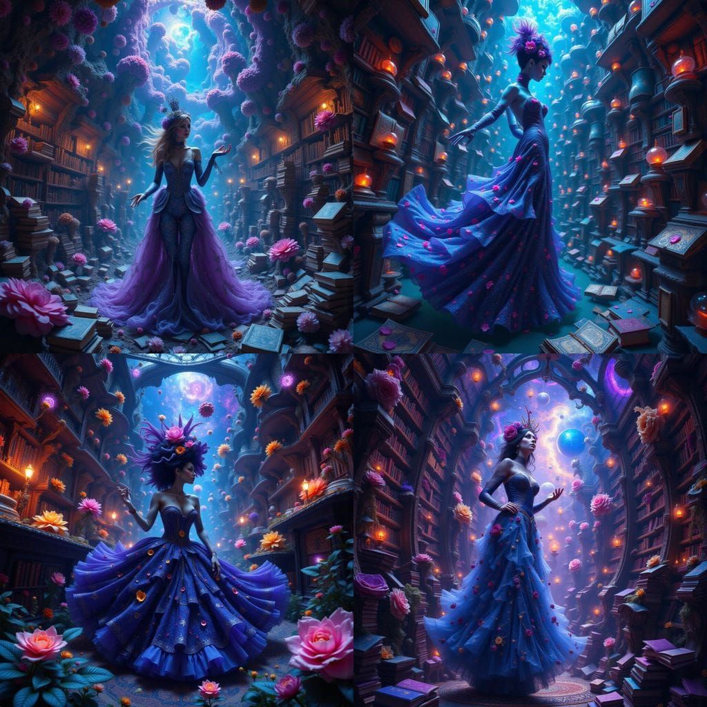 Cosmic Librarian in Stardust Library, Celestial Mysticism St...