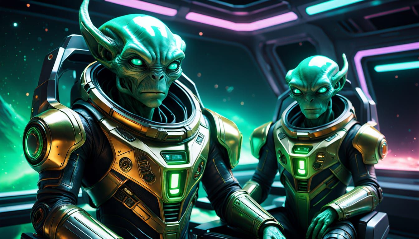 Troll Captain in Sci-Fi Oil Painting