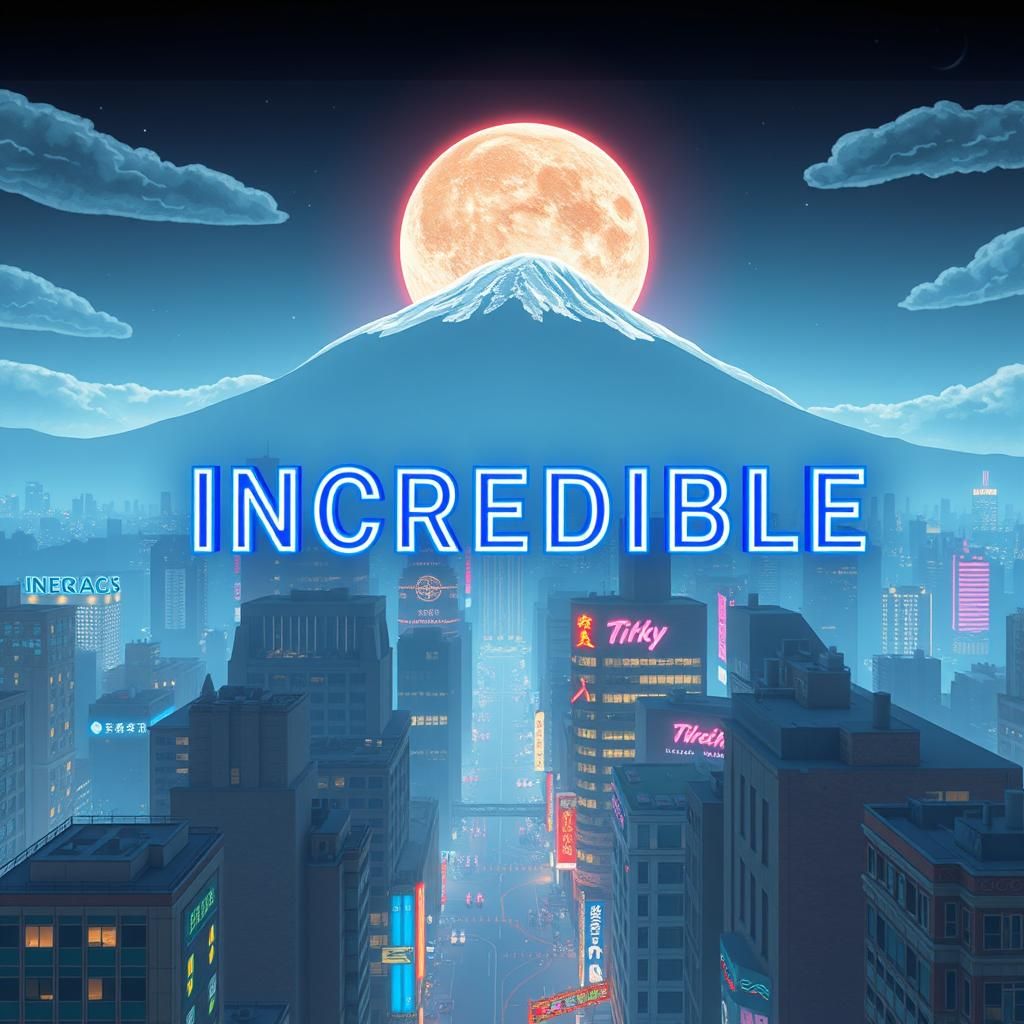 Neon Cityscape in Ukiyo-e Style