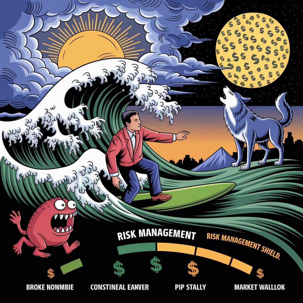 Fearless Trader Conquers Market Chaos in Sunrise Glory