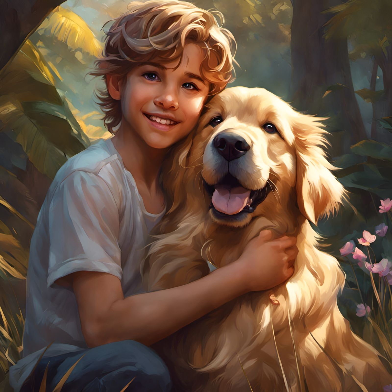 Boy and Puppy: A Golden Friendship