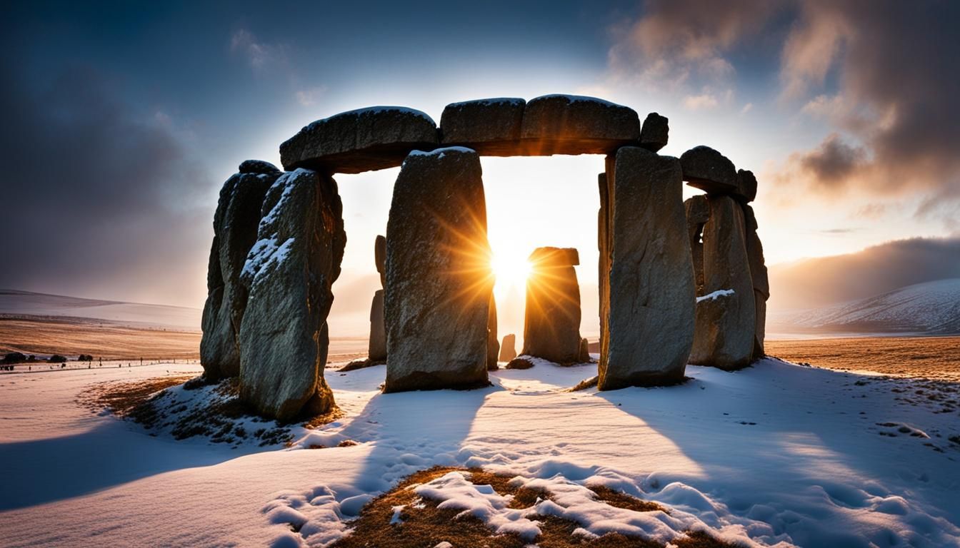 New Year Sunrise Through Stonehenge Arch