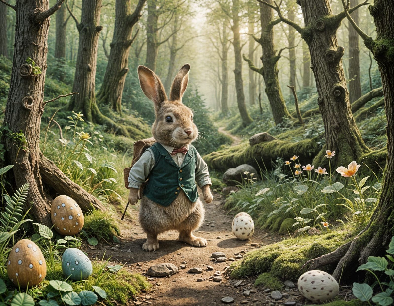 Whimsical Woodland Fantasy in Beatrix Potter Style