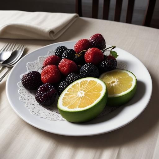 Impressionist Mulberry Still Life in Warm Sunlight