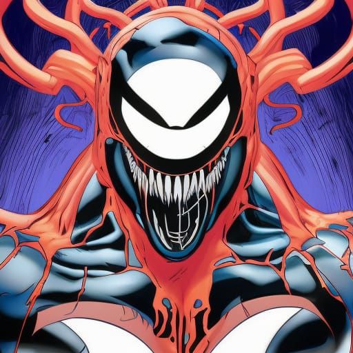 Tom Holland as Venom in Dark Multiverse Comic Style
