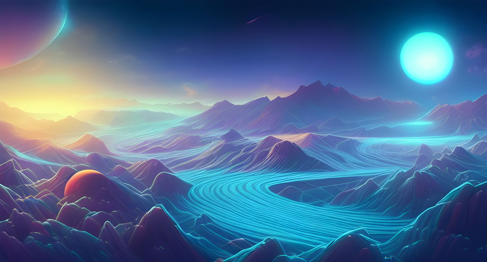 Cosmic Landscape Rendered with Octane