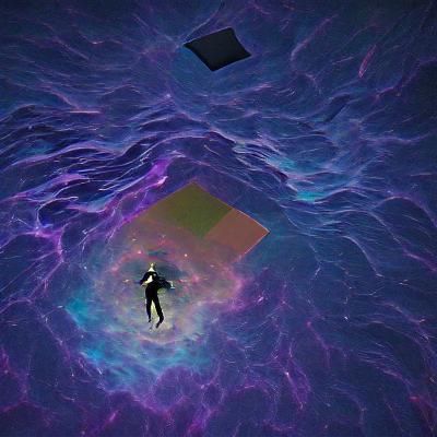 Person Floating in a Dark Void