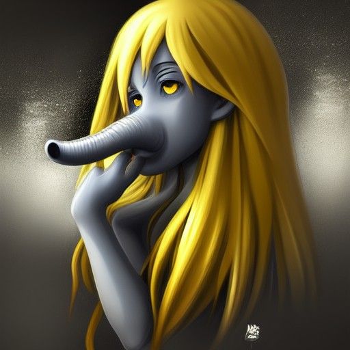 Anime Elephant with Water Spout